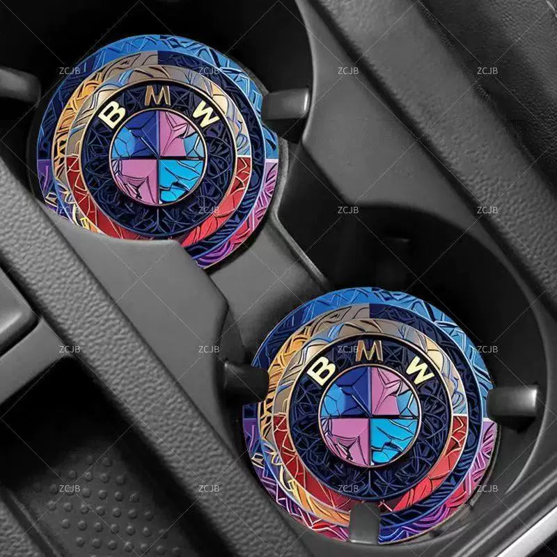 Car coaster car logo 5 series water coaster 3 series 7 series 525li325li x1 x3 X5X7 leather car coaster
