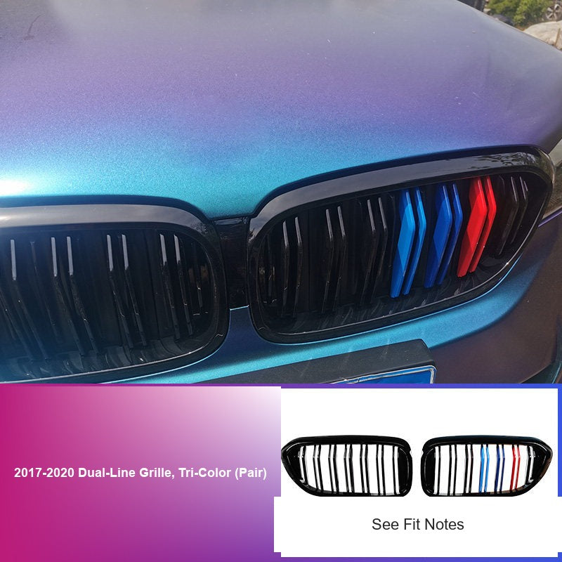 BMW 5 Series Grille - 2017-2020 Dual-Line Grille, Tri-Color (Pair)