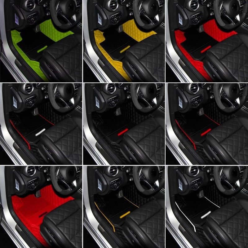 BMW custom floor mats color options grid, 9 color combinations
