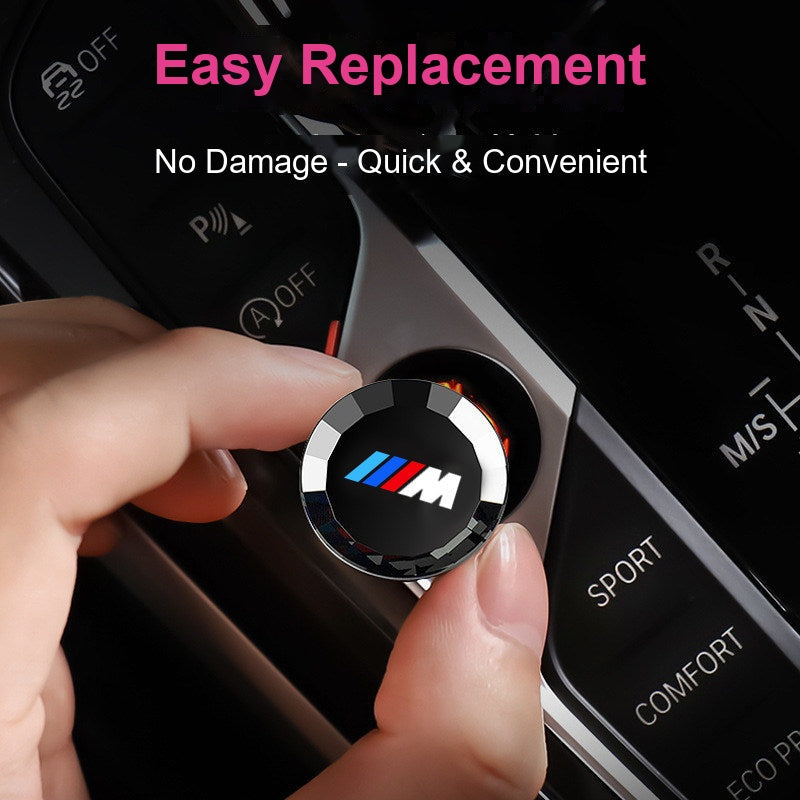 BMW start-stop button crystal cover - easy replacement, no damage