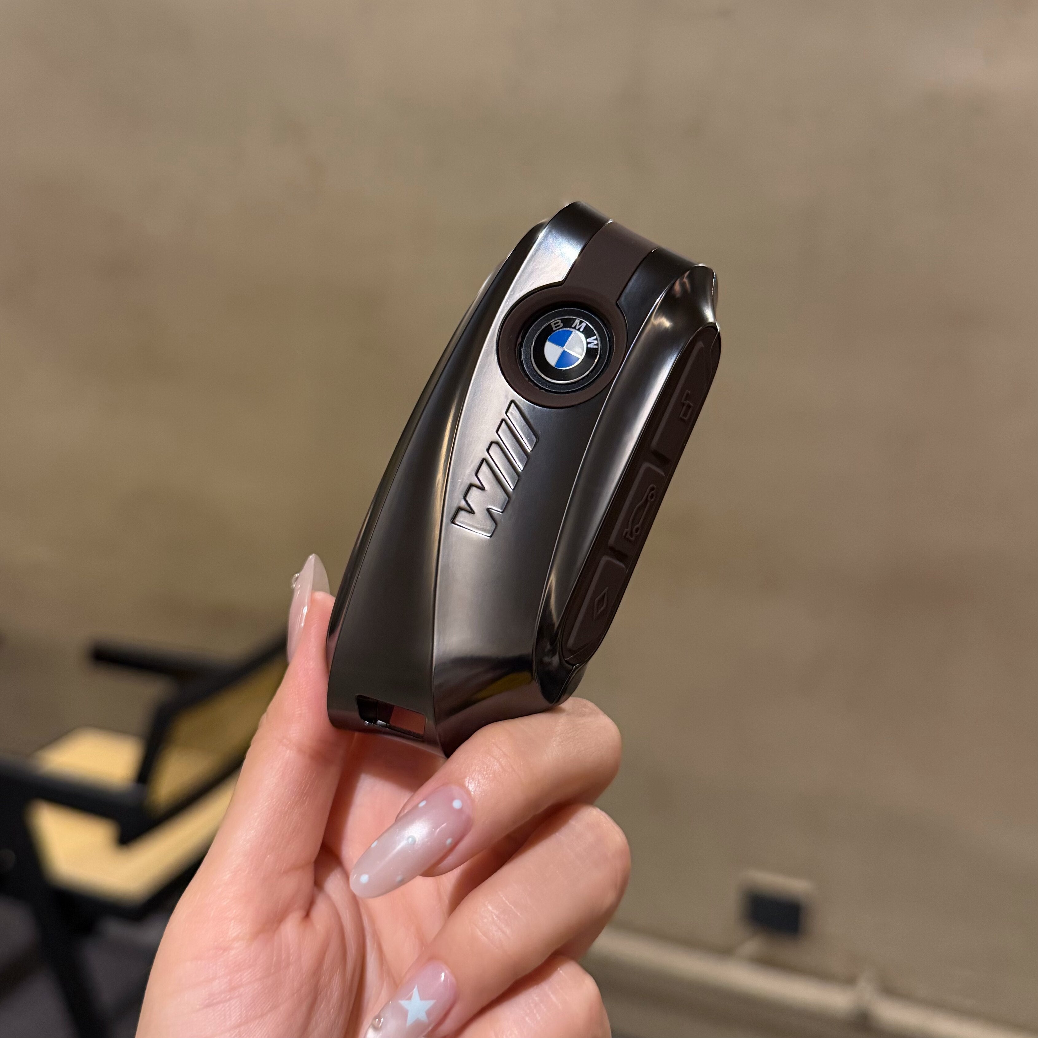 BMW Smart Key Fob Case - Style D, Black Shell / Brown Interior, Shell Only