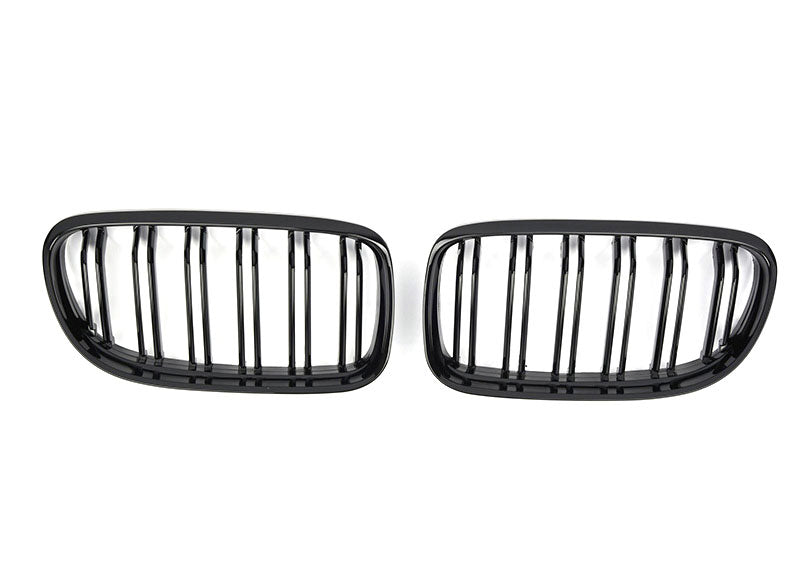 BMW Kidney Grille - Gloss Black Front Grille, E90 3 Series Sedan (2008-11) - Double Line Gloss Black