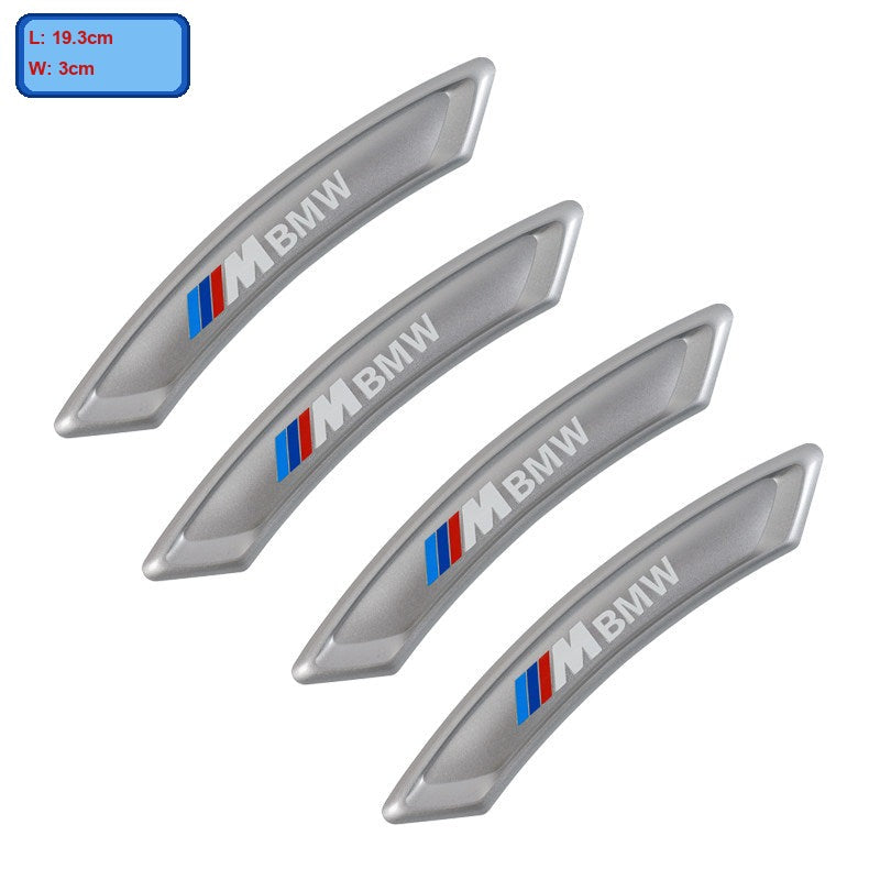 BMW M silver wheel arch guard strips, set of 4, with size label
