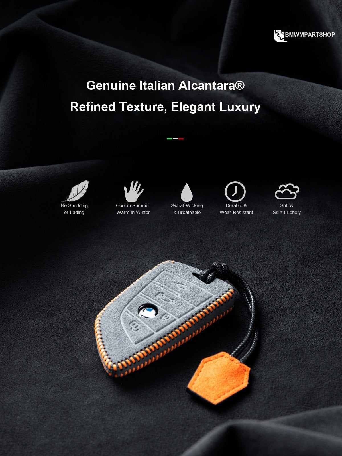 BMW Alcantara Key Fob Case - Custom Handmade Lanyard Cover