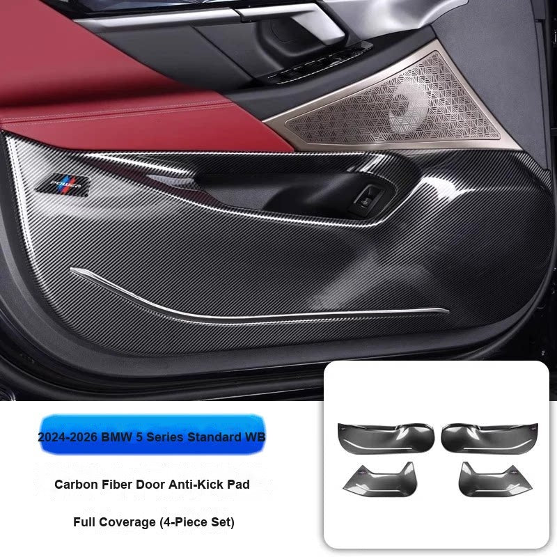 BMW 2024-2026 5 Series Standard Wheelbase - Carbon Fiber Door Anti-Kick Pads (4-Piece) - Carbon Fiber Anti-Kick Pad