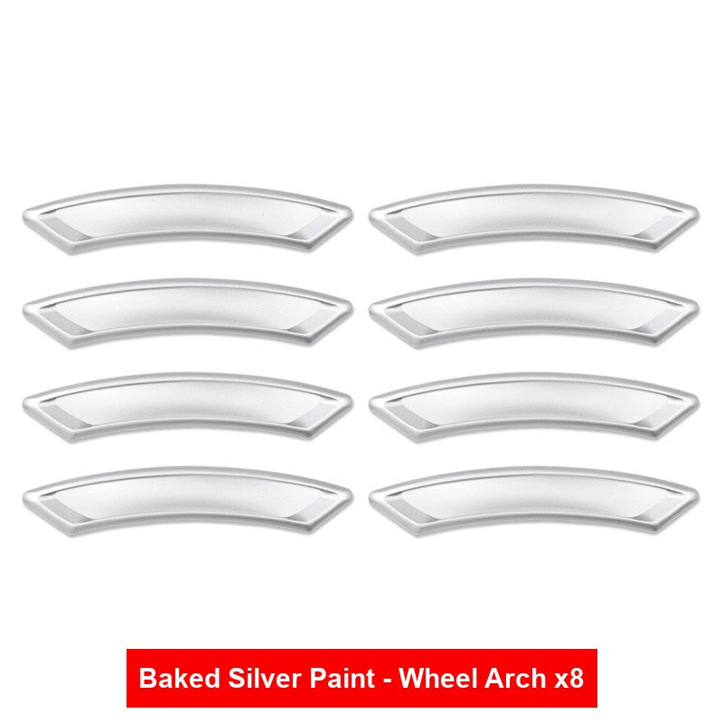 BMW baked silver paint wheel arch guard strips, set of 8