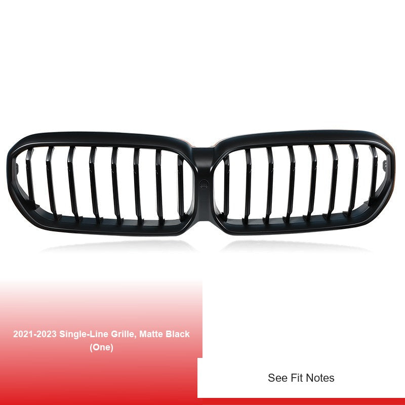 BMW 5 Series Grille - 2021-2023 Single-Line Grille, Matte Black (One)