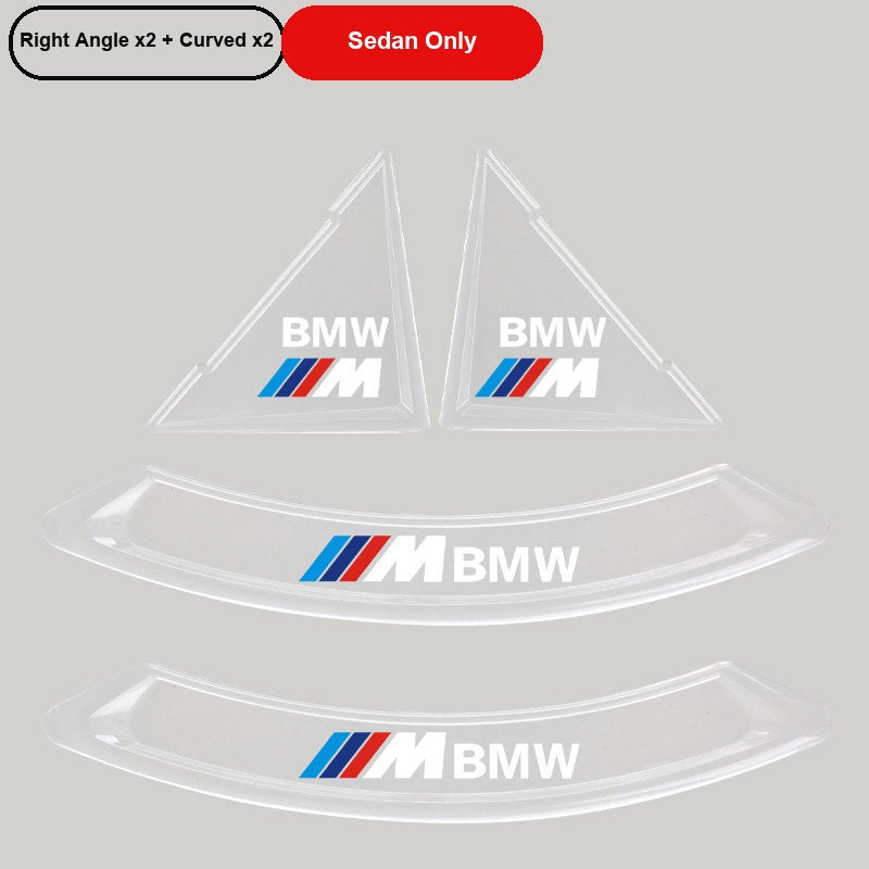 BMW M-Mark Transparent door corner guard, Right Angle x2 + Curved x2