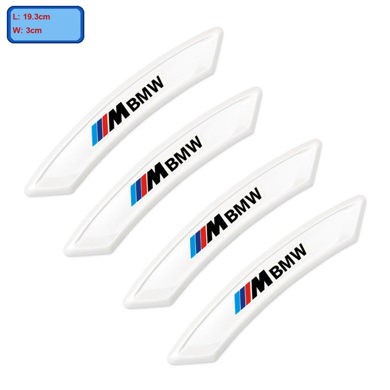 BMW M white wheel arch guard strips, set of 4, with size label