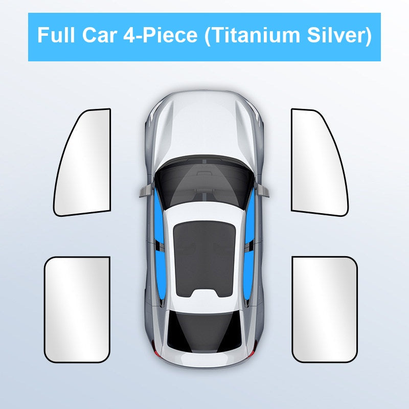 BMW magnetic side window sunshade - full car 4-piece set, titanium silver