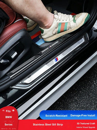 BMW Door Sill Scuff Plate Guards - Stainless Steel Welcome Trim