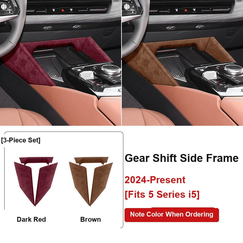 BMW 5 Series i5 gear shift side frame dark red and brown