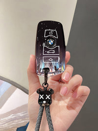 BMW Key Sleeve Case - Starry Sky TPU Cover with Keychain