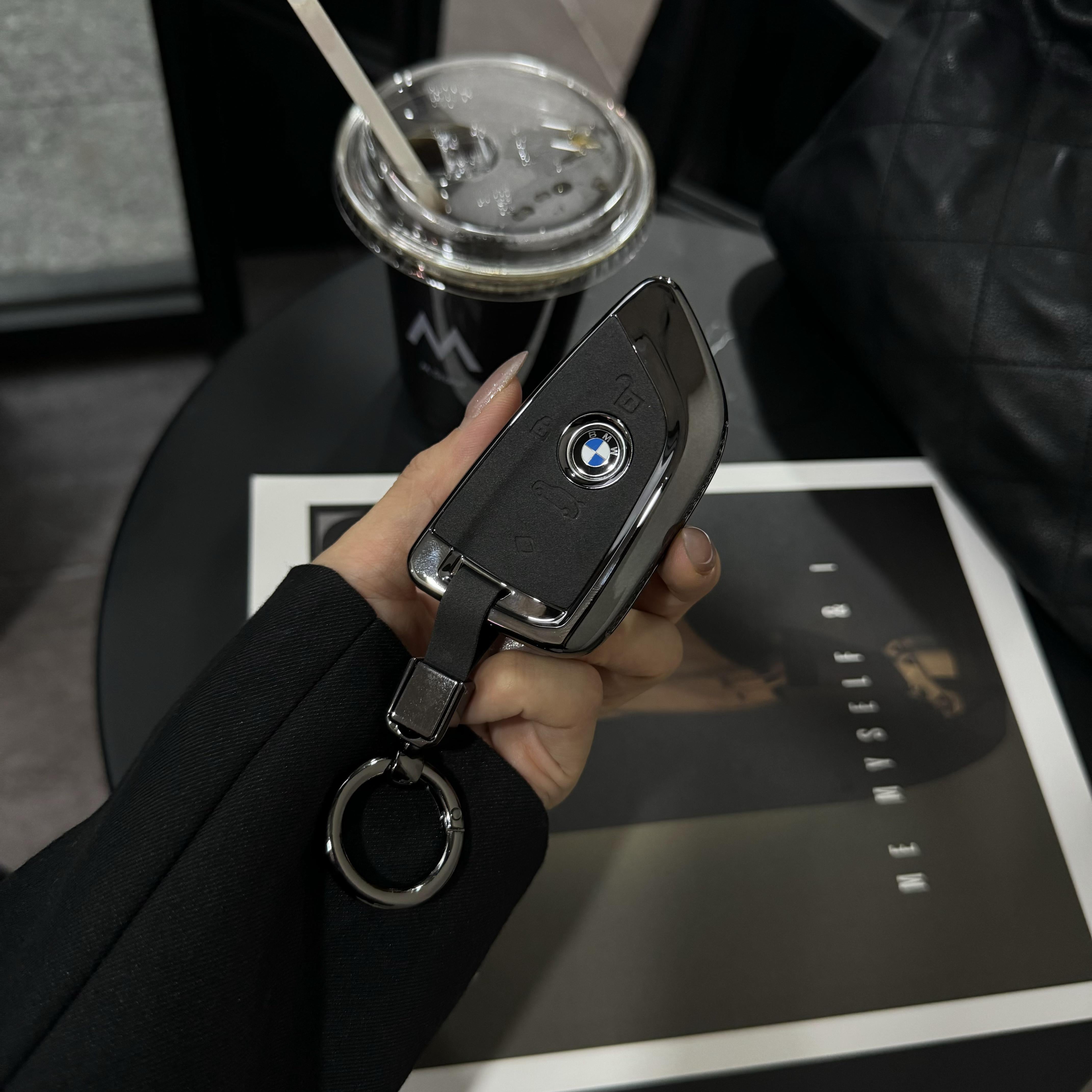 BMW G-Series key case, Phantom Black, with Keychain
