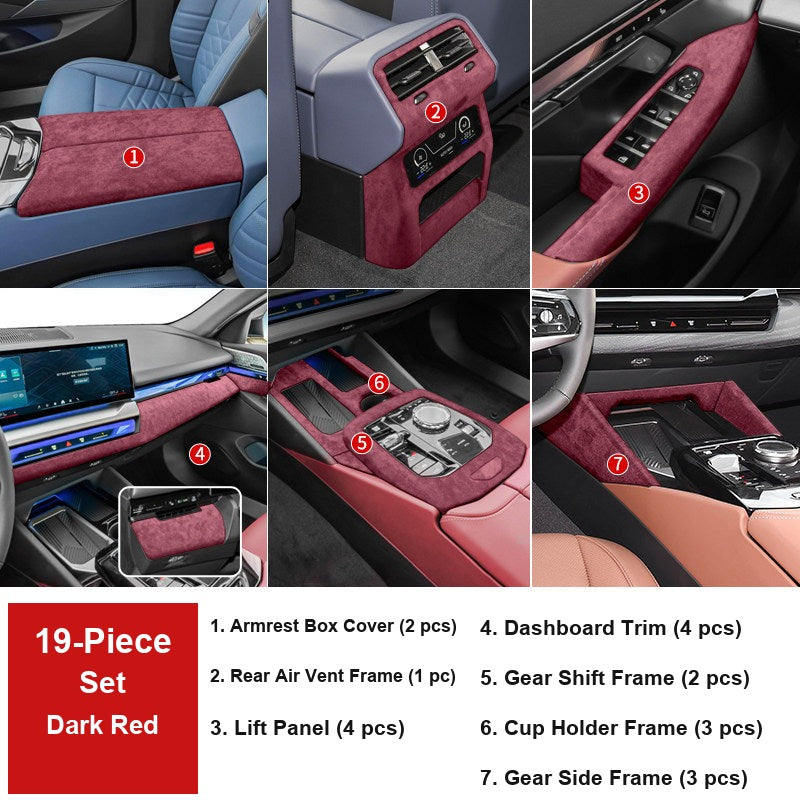 BMW 5 Series i5 full 19-piece interior set dark red