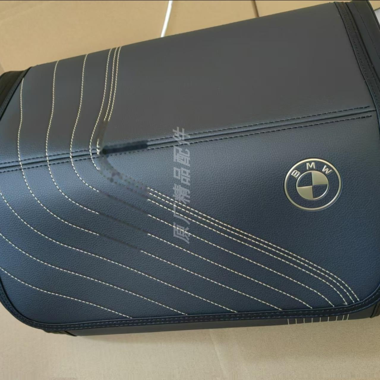 BMW foldable leather trunk storage box - Gold Label - Gold Thread Stitching - cargo organizer for X3 X5