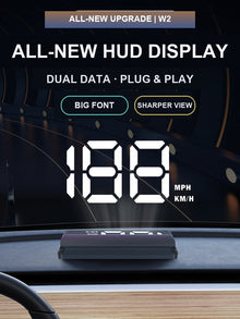 GPS Car HUD Head-Up Display - Smart Speedometer with MPH/KM Switching