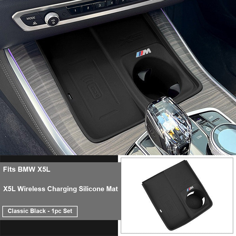 BMW X5L wireless charging silicone mat, Classic Black