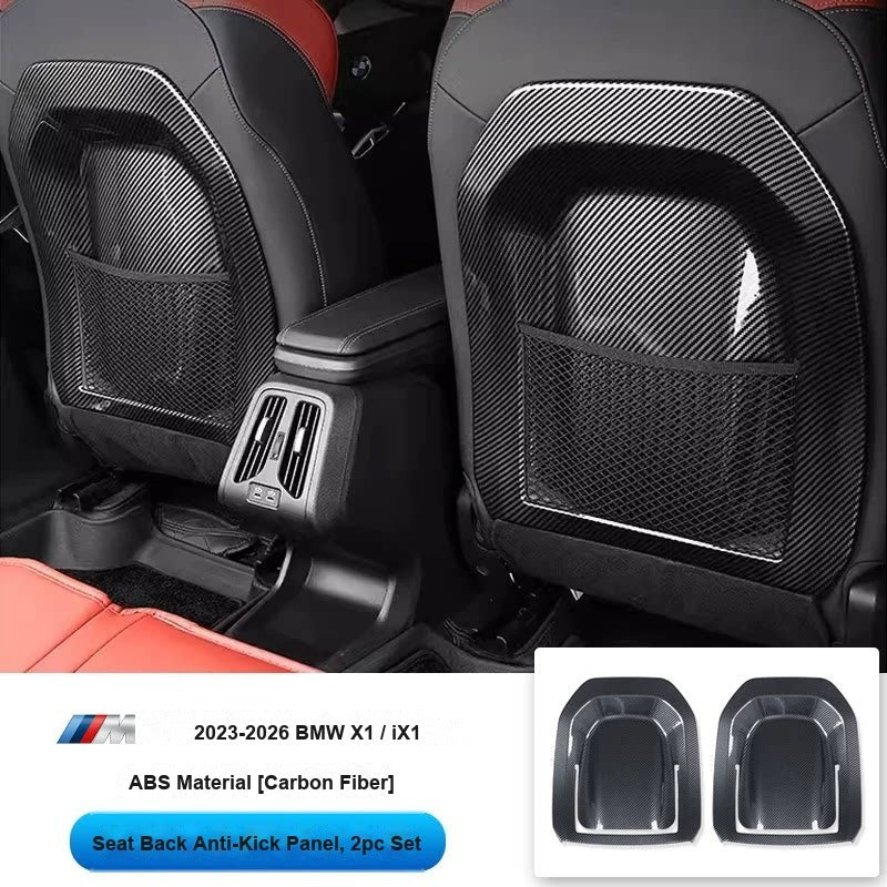 BMW 2023-2026 X1 / iX1 - Carbon Fiber Rear Seat Anti-Kick Pads (2-Piece) - Carbon Fiber Anti-Kick Pad