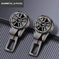 BMW M Wheel-Design Seat Belt Buckle Clip (2 Pcs) - Safety Plug Extender