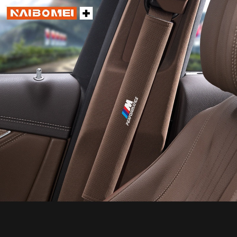 BMW M Seat Belt Shoulder Pad Cover - Suede Strap Protector