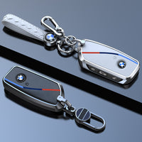 BMW Genuine Leather Key Fob Case Cover with Keychain – Smart Key Protector for 3/5 Series, X1 X3 X5 X7, i5, 2 Series