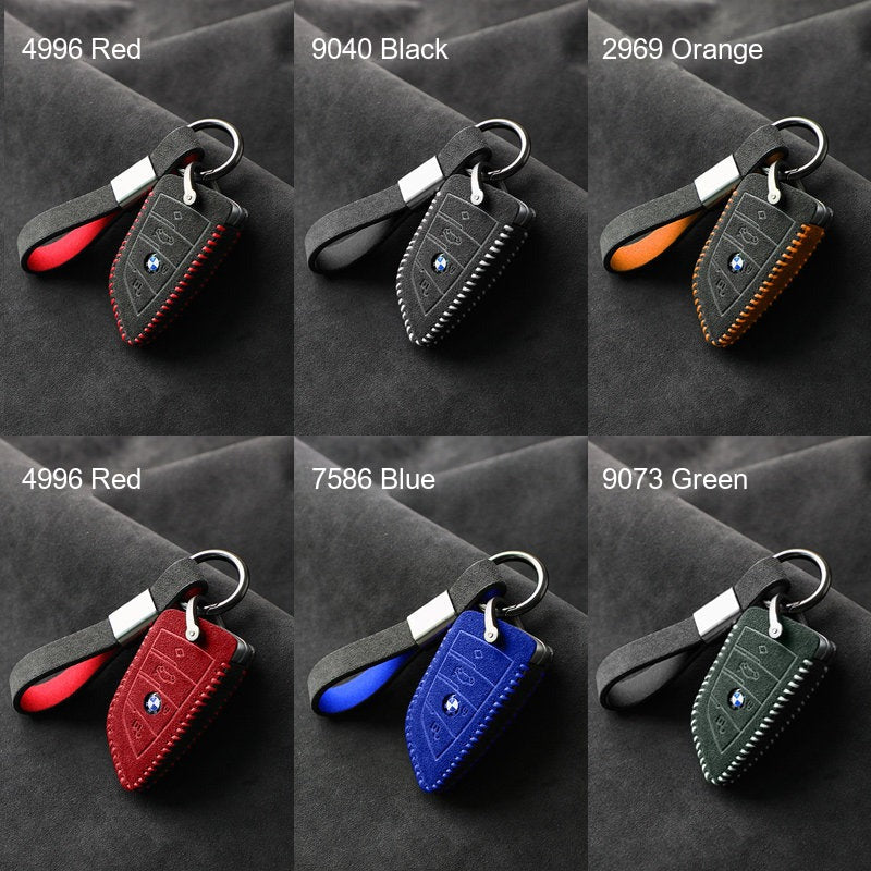 BMW key case color options - red, black, orange, blue, green