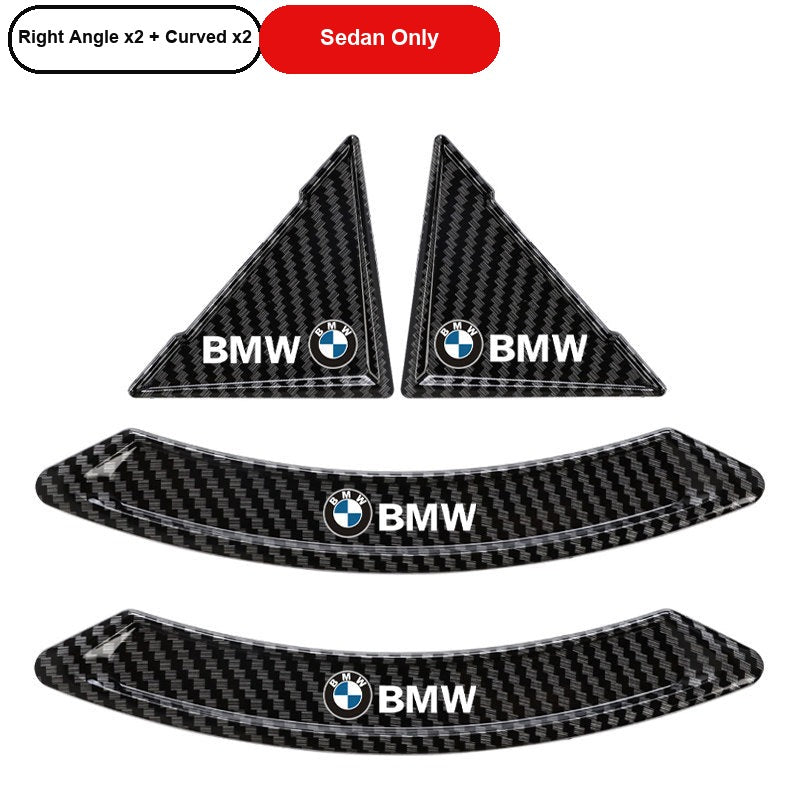 BMW carbon fiber right angle and curved door corner guards for sedan
