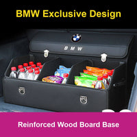 BMW Leather Trunk Storage Box - Reinforced Organizer with Dividers