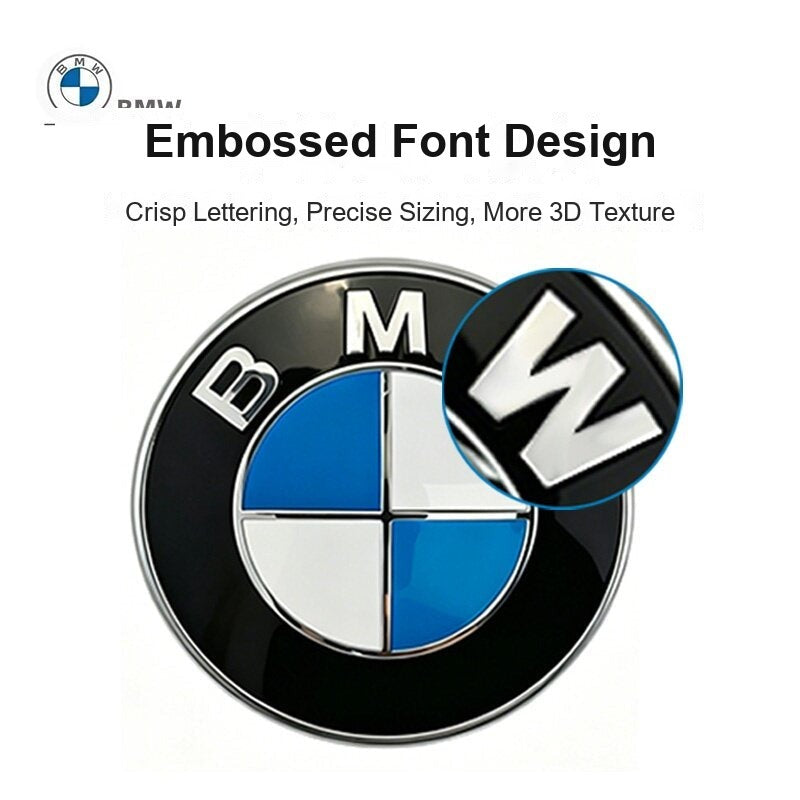BMW embossed font design close-up