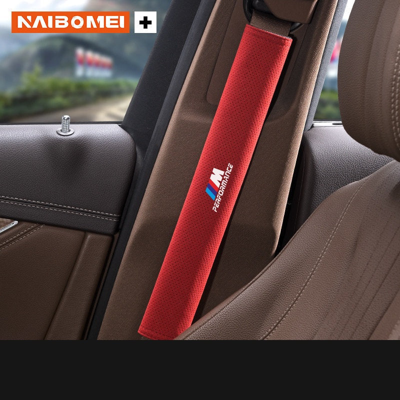 BMW M Seat Belt Shoulder Pad Cover - Suede Strap Protector