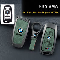 BMW 5 Series Key Fob Cover - Leather Case with Keychain (2011-2015, 528i/520i)