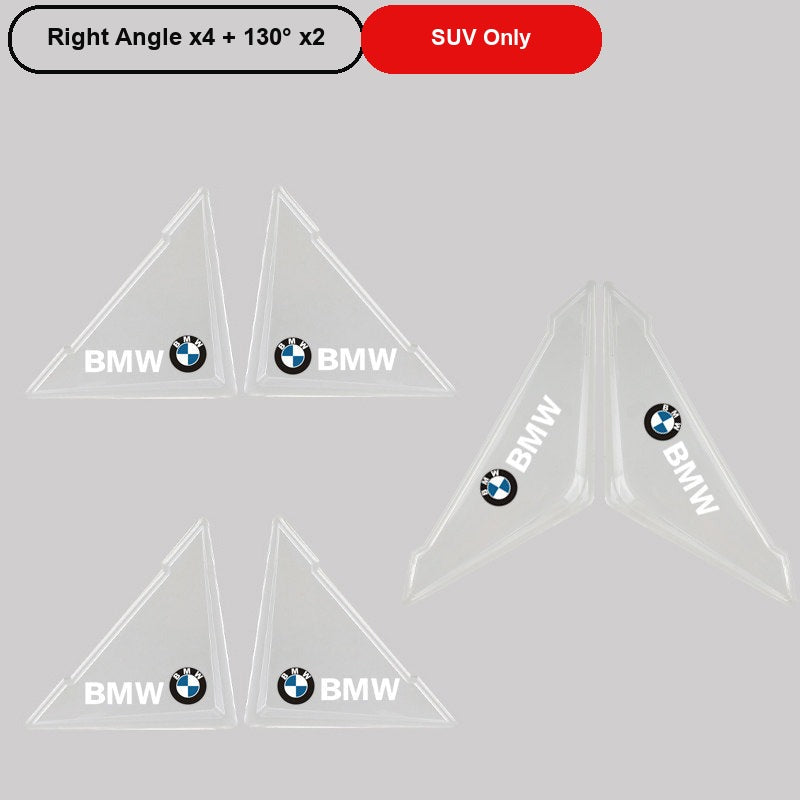 BMW transparent door corner guard full set, right angle and 130 degree