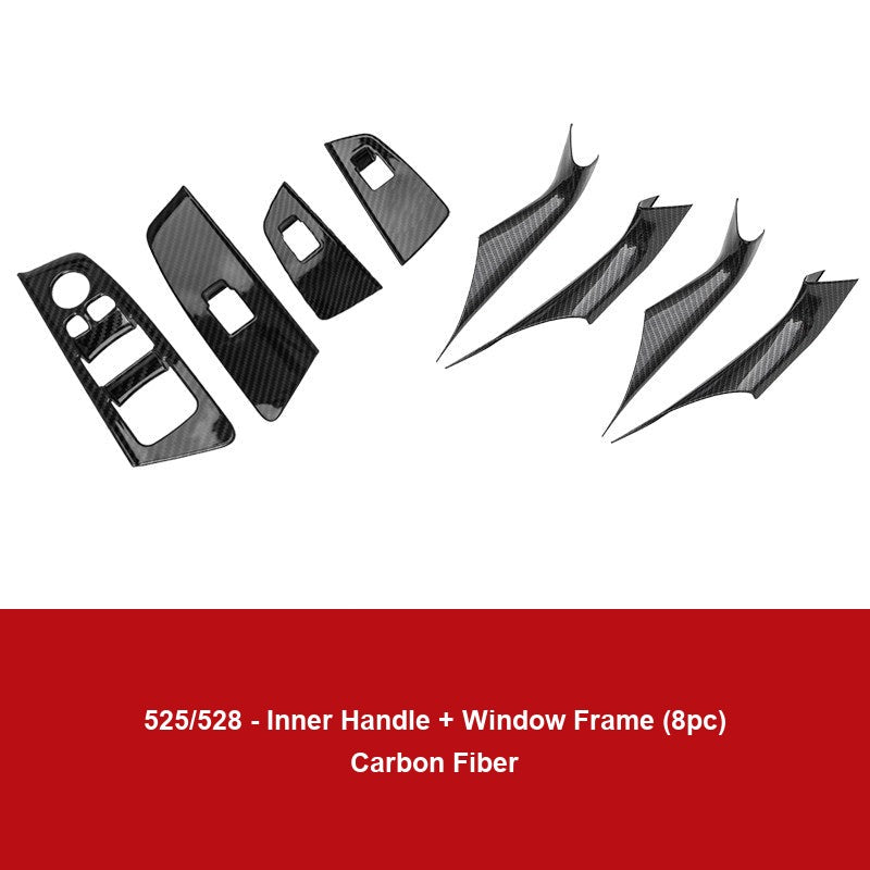 BMW door handle cover - 2018-2023 models 525 528 carbon fiber pattern [door inner handle + window lift button frame], 8 pieces