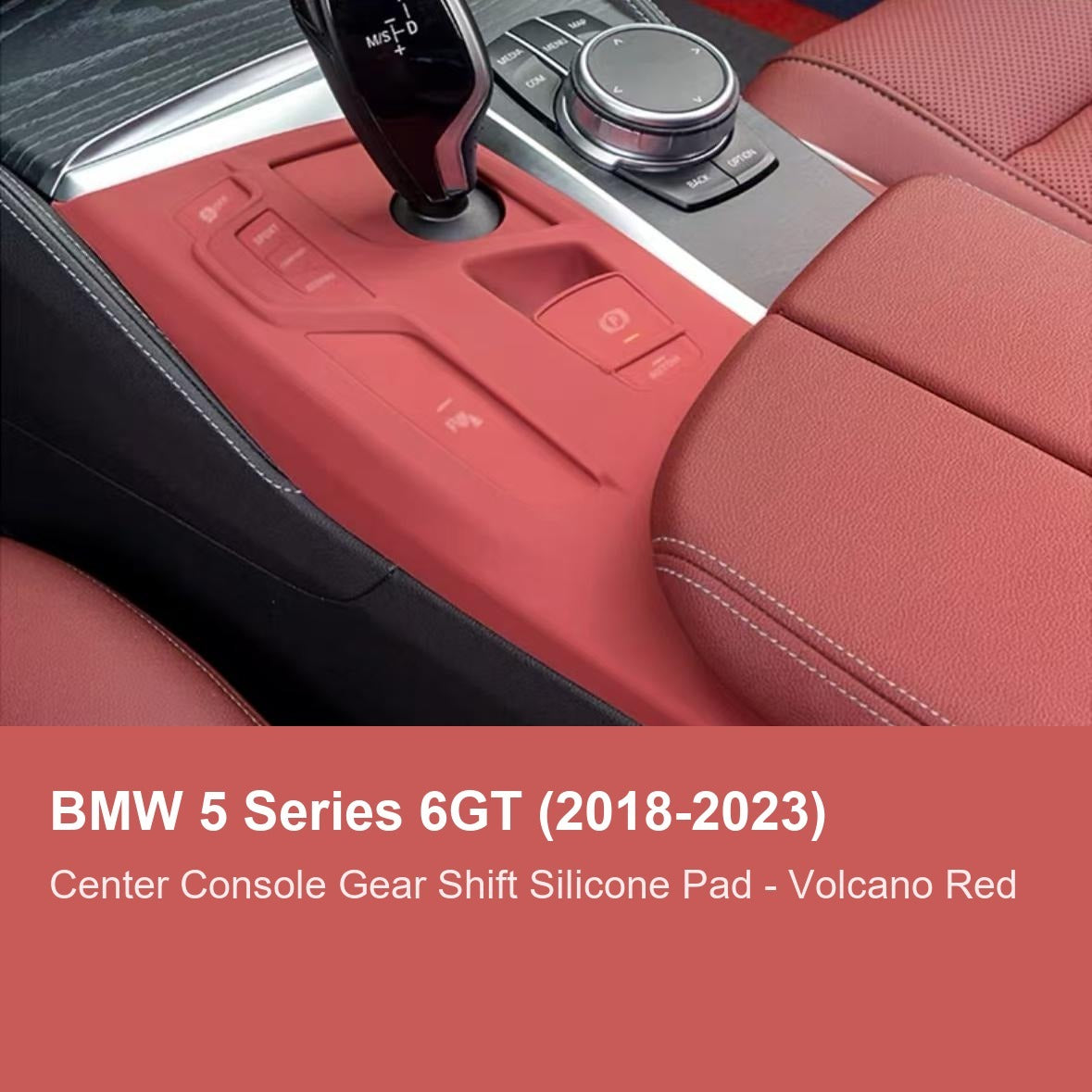 BMW center console silicone pad - 5 Series 6GT (2018-2023) - Volcano Red