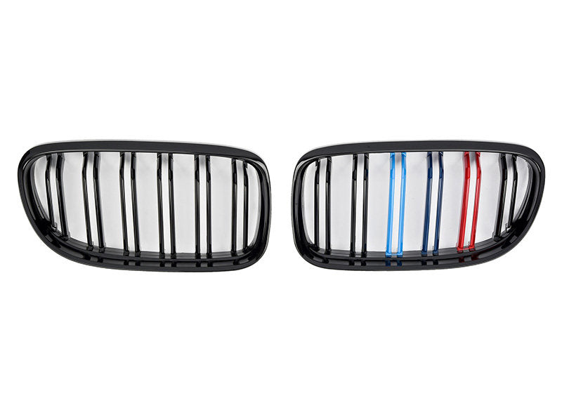 BMW Kidney Grille - Gloss Black Front Grille, E90 3 Series Sedan (2008-11) - Double Line M-Color