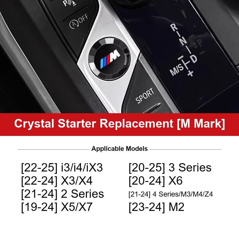 BMW crystal starter replacement button - M Mark