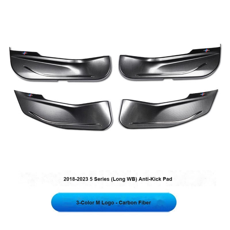 BMW 2018-2023 5 Series Long Wheelbase - Carbon Fiber Door Anti-Kick Pads (4-Piece) - Carbon Fiber Anti-Kick Pad