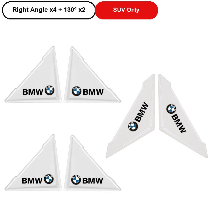 BMW white full door corner guard set for SUV, right angle and 130 degree