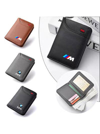 BMW M Leather Card Wallet - Men's Slim Bifold Wallet