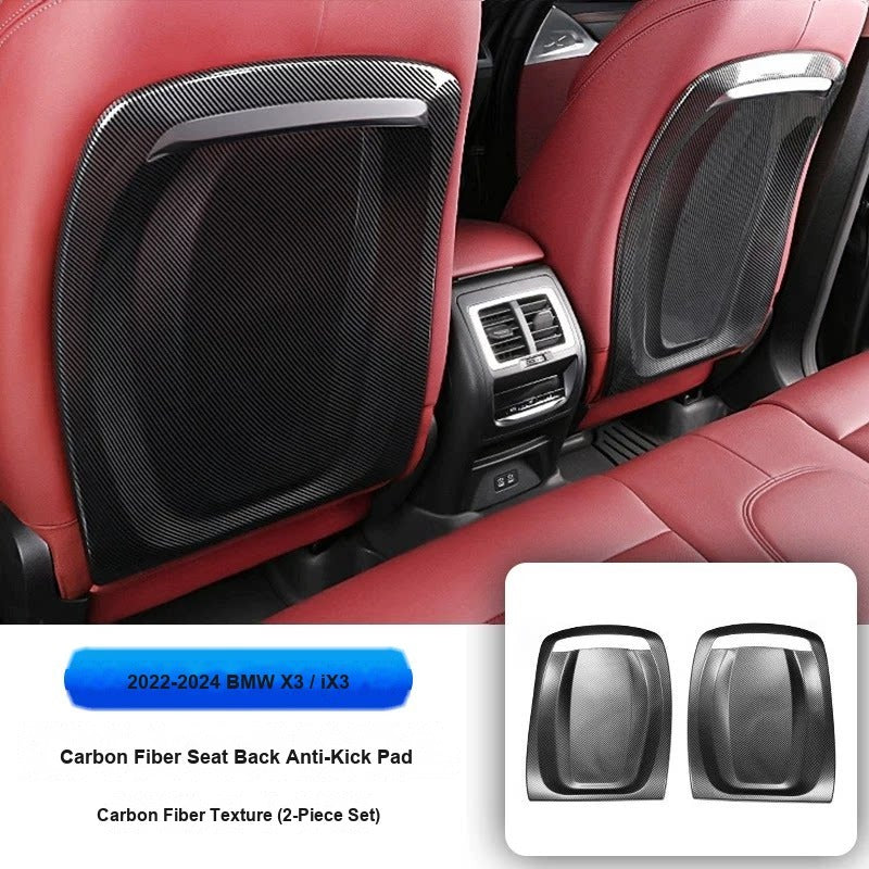 BMW 2022-2024 X3 / iX3 - Carbon Fiber Rear Seat Anti-Kick Pads (2-Piece) - Carbon Fiber Anti-Kick Pad