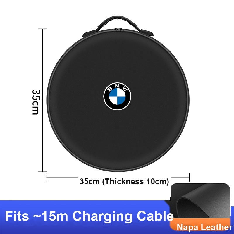 BMW charging cable storage bag - round, classic black