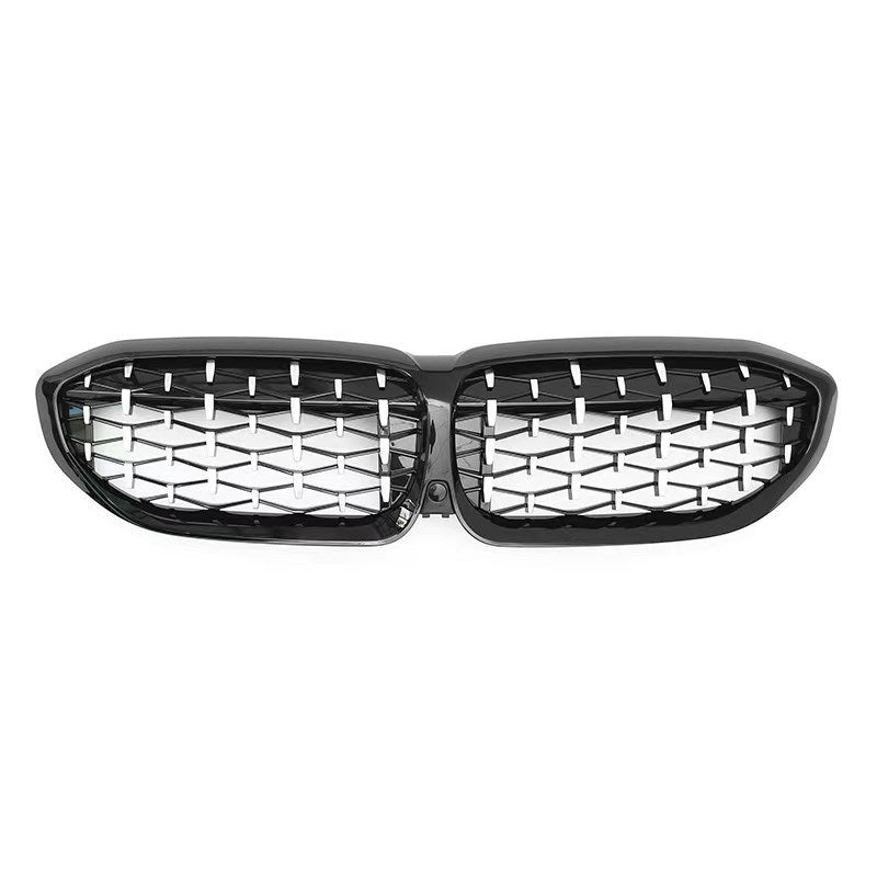 BMW Kidney Grille - Gloss Black Front Grille, G20 3 Series (2020-22) - Diamond Mesh Style