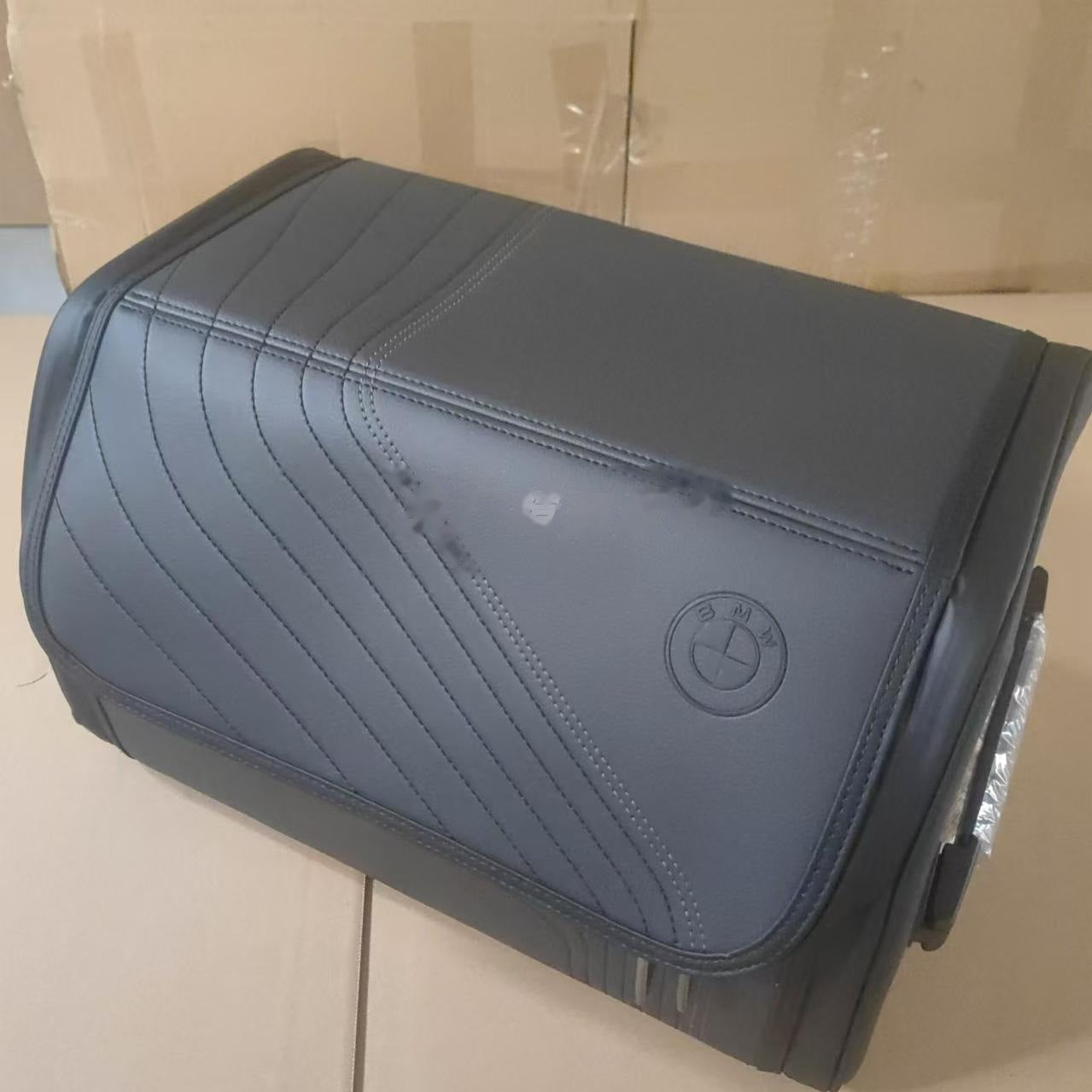 BMW foldable leather trunk storage box - Black Label - Black Stitching - cargo organizer for X3 X5