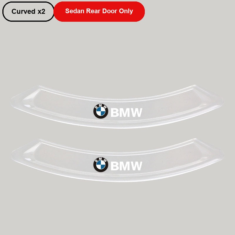 BMW transparent curved door corner guards, set of 2, for sedan rear door