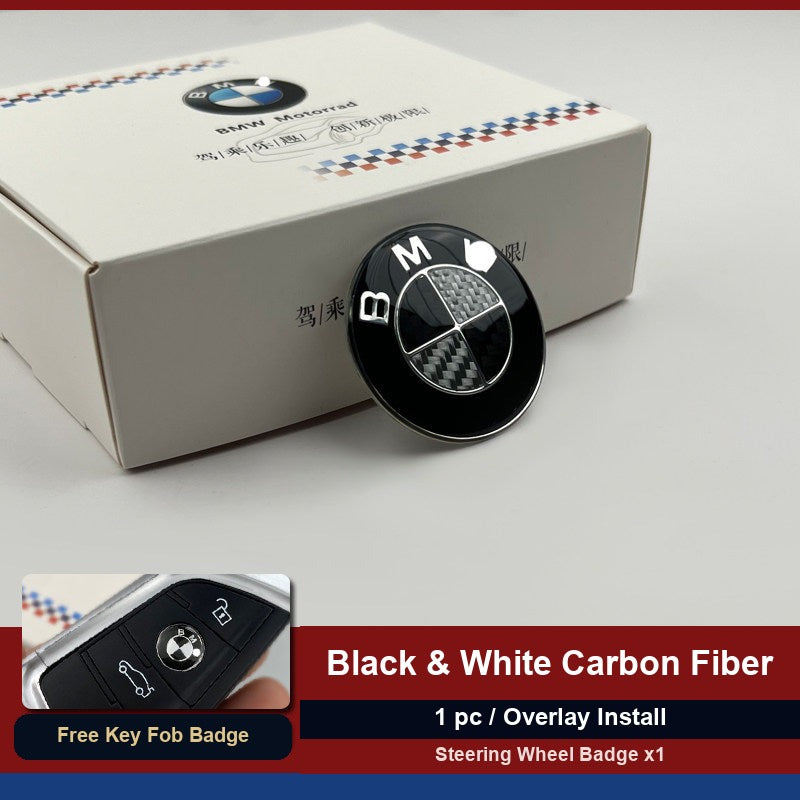 BMW carbon fiber steering wheel badge with packaging box