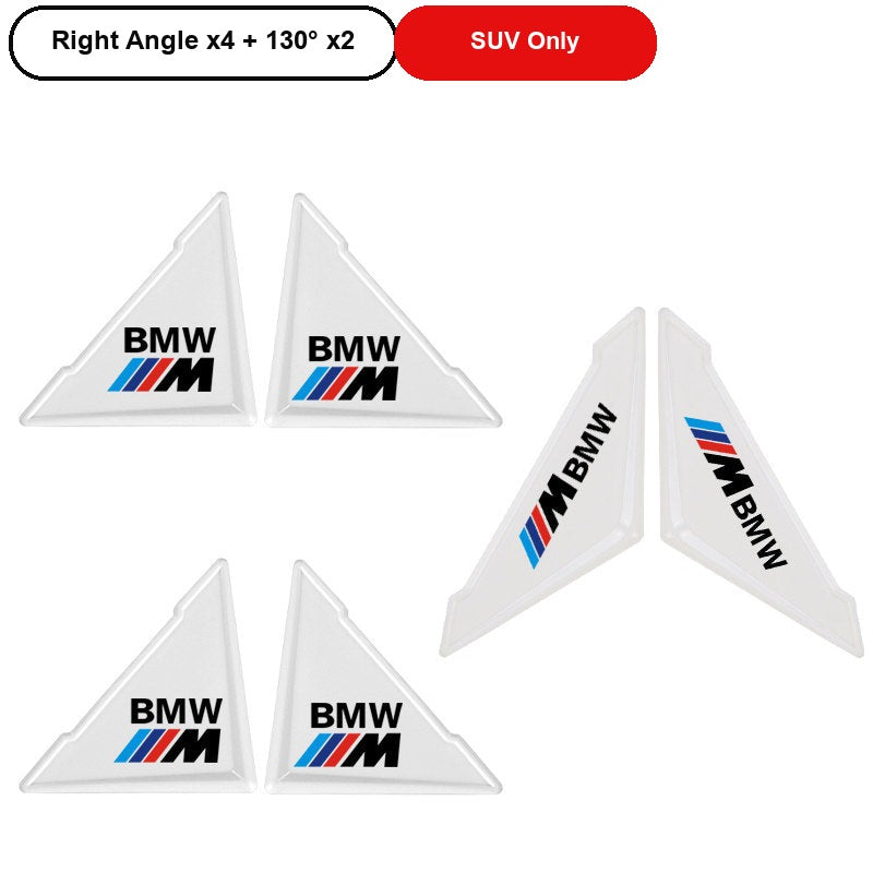 BMW M-Mark White door corner guard, Full Set Right Angle x4 + 130 Degree x2