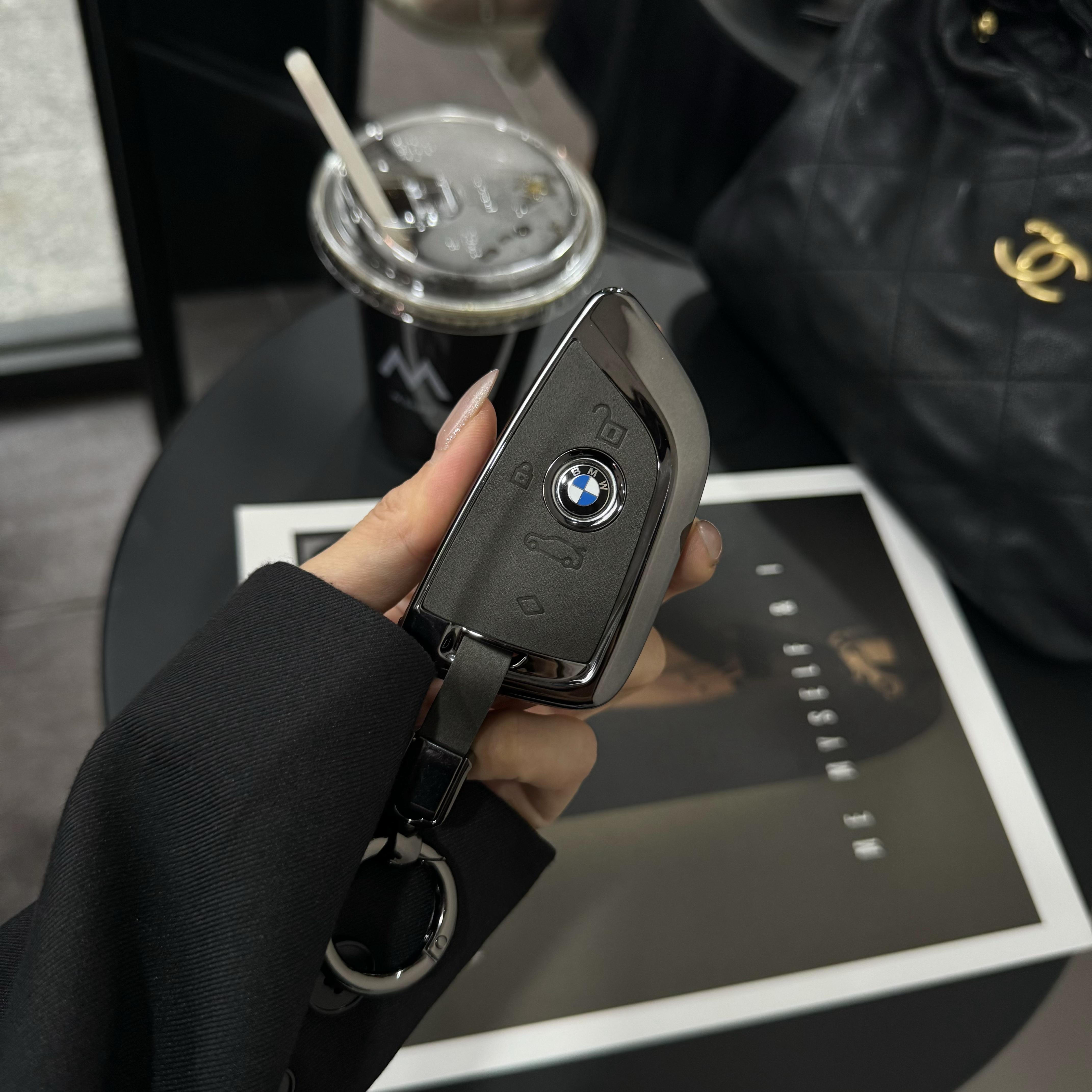 BMW G-Series key case, Smoke Gray, with Keychain