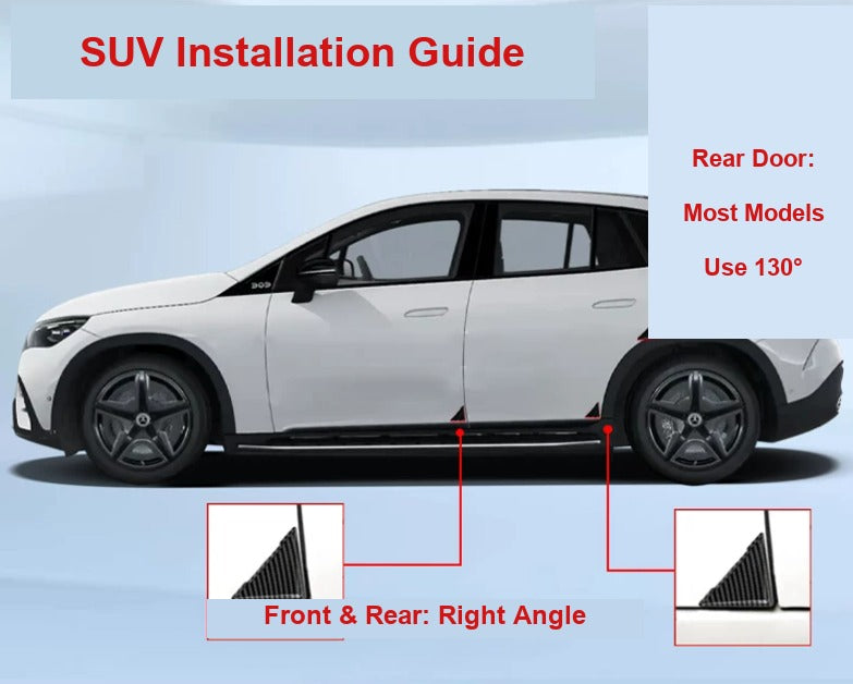 SUV installation position guide for BMW door corner guards