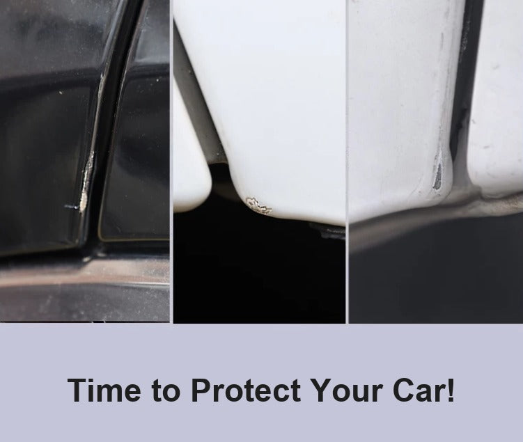 Car door corner scratch and collision damage before installing protection